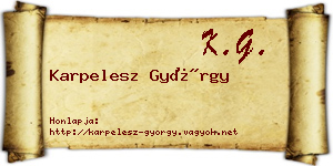 Karpelesz György névjegykártya